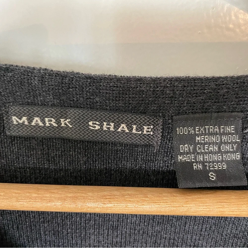 Cardigan Sweater Gray Mark Shale 100% Extra Fine Merino Wool - Picture 4 of 10
